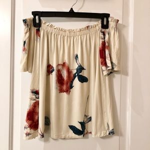 Floral off the shoulder top (Aritzia, Wilfred)